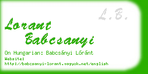 lorant babcsanyi business card